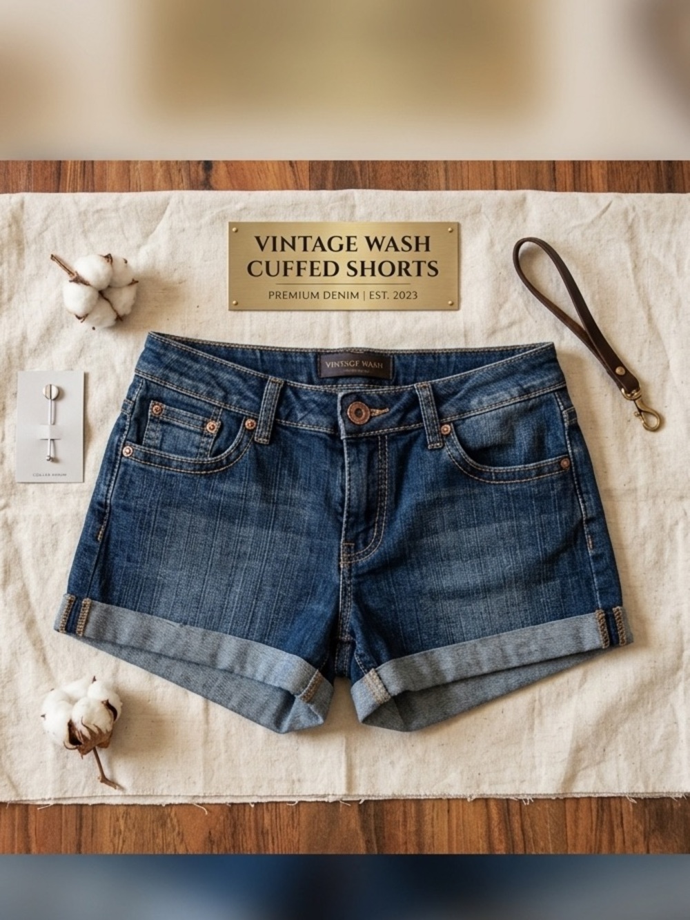YMI Distressed Mid Rise Frayed Hem Dark Wash Denim Shorts SZ:7 Great Condition
